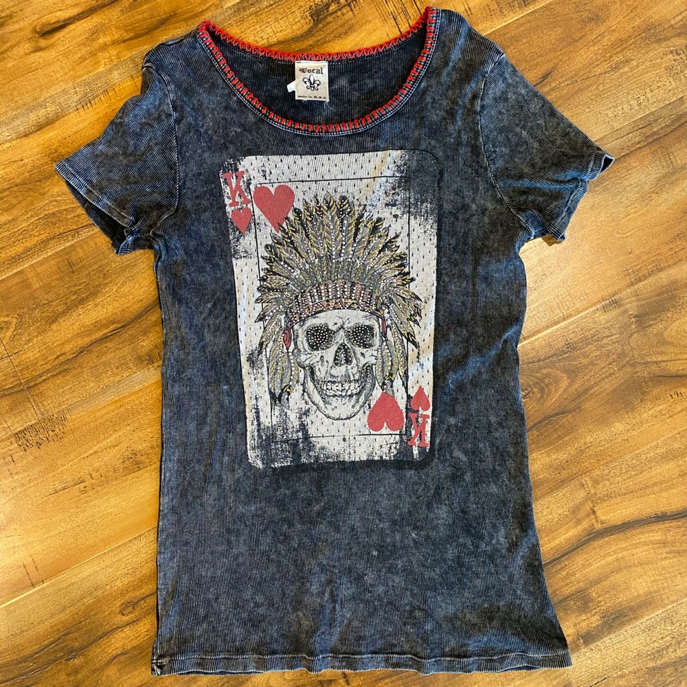 Vocal Grey skull tee shirt